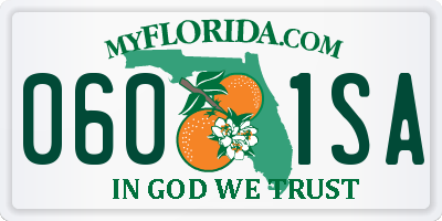 FL license plate 0601SA