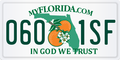 FL license plate 0601SF