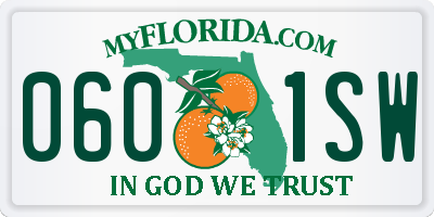 FL license plate 0601SW