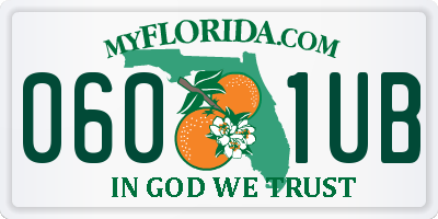 FL license plate 0601UB