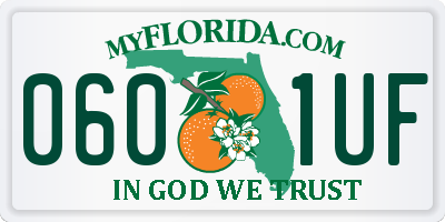 FL license plate 0601UF