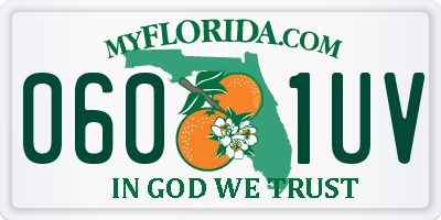 FL license plate 0601UV