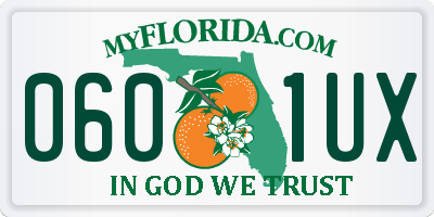 FL license plate 0601UX