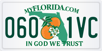 FL license plate 0601VC