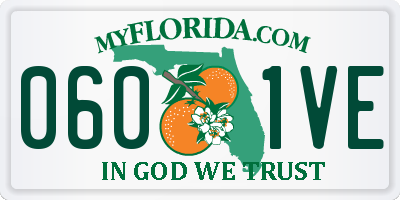 FL license plate 0601VE