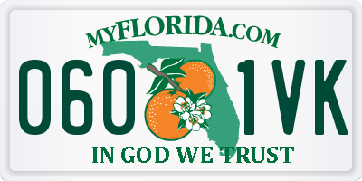 FL license plate 0601VK