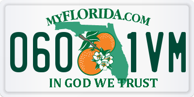 FL license plate 0601VM