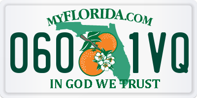 FL license plate 0601VQ