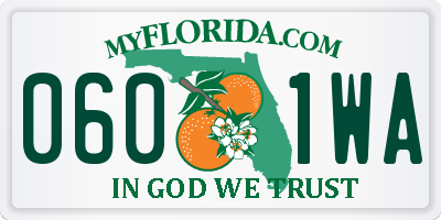 FL license plate 0601WA