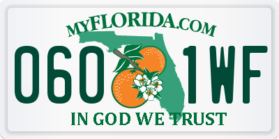 FL license plate 0601WF