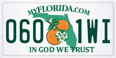 FL license plate 0601WI