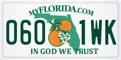 FL license plate 0601WK