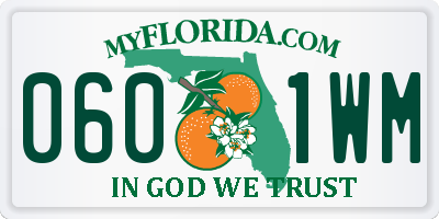 FL license plate 0601WM