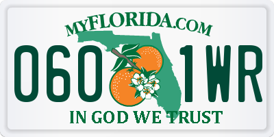 FL license plate 0601WR