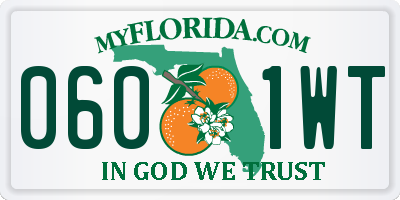 FL license plate 0601WT