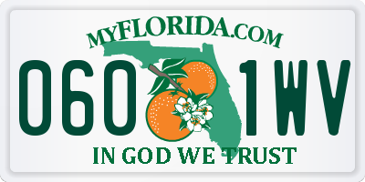 FL license plate 0601WV