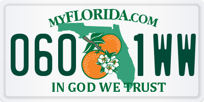 FL license plate 0601WW