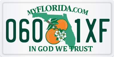 FL license plate 0601XF