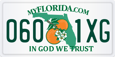 FL license plate 0601XG