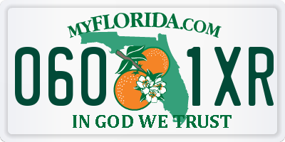 FL license plate 0601XR