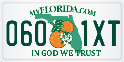 FL license plate 0601XT
