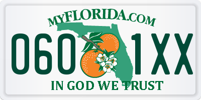 FL license plate 0601XX