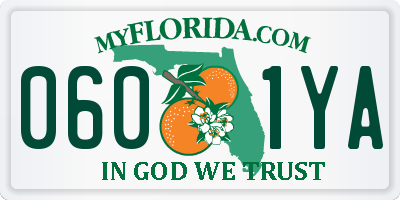 FL license plate 0601YA
