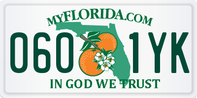 FL license plate 0601YK