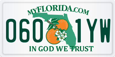 FL license plate 0601YW