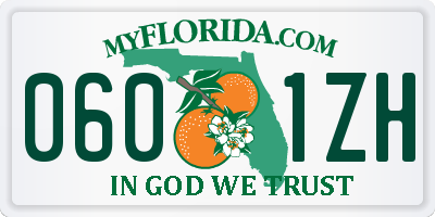 FL license plate 0601ZH