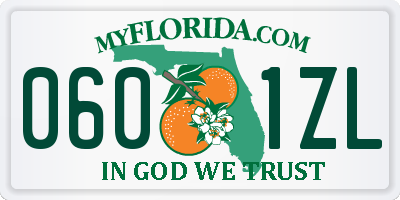 FL license plate 0601ZL