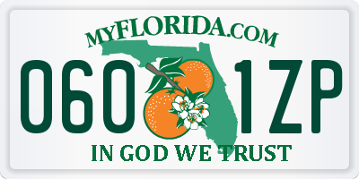 FL license plate 0601ZP