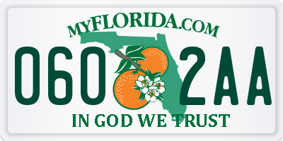 FL license plate 0602AA