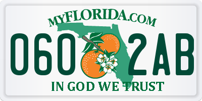 FL license plate 0602AB
