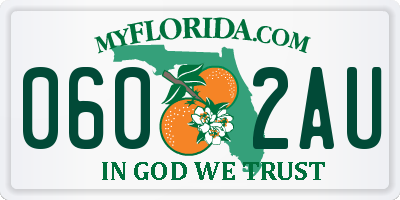 FL license plate 0602AU