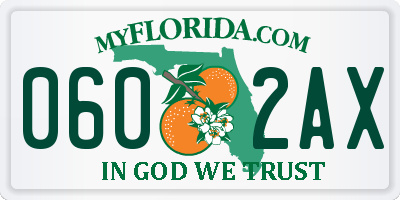 FL license plate 0602AX