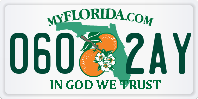 FL license plate 0602AY