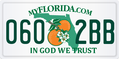 FL license plate 0602BB