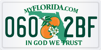 FL license plate 0602BF