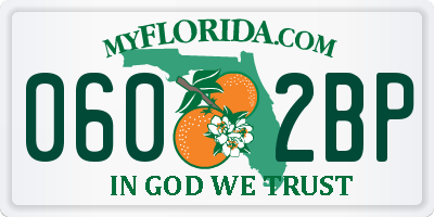 FL license plate 0602BP