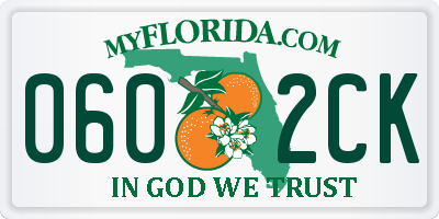 FL license plate 0602CK