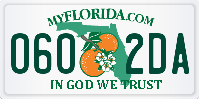 FL license plate 0602DA