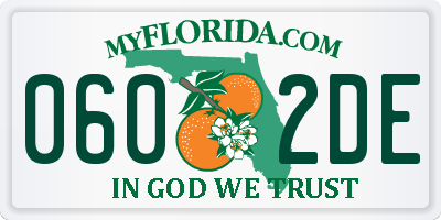 FL license plate 0602DE