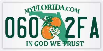 FL license plate 0602FA