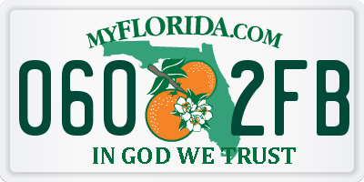 FL license plate 0602FB