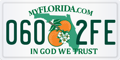 FL license plate 0602FE