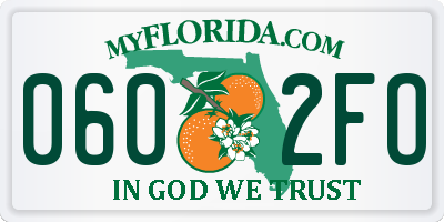 FL license plate 0602FO