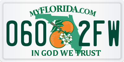 FL license plate 0602FW