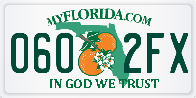 FL license plate 0602FX