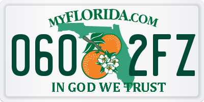 FL license plate 0602FZ